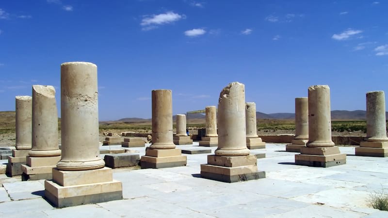 Achaemenid soldeirs in pasargadea cyrous tomb near shiraz